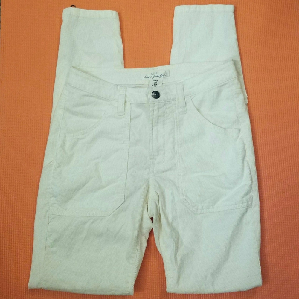 Zip Ankle Cream Skinny Cords